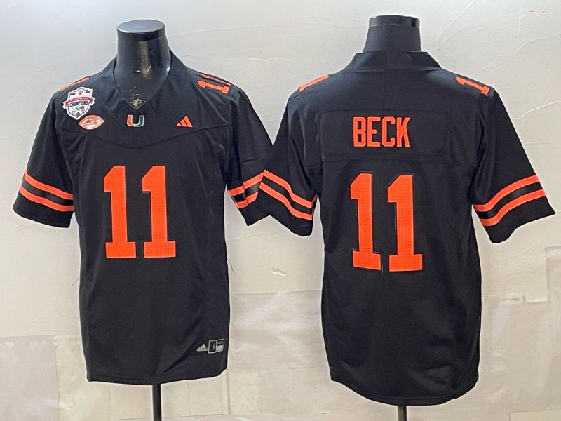 Men 2026 Miami Hurricanes #11 Beck Black 3th generations Limited NCAA Jersey 0015->ncaa teams->NCAA Jersey
